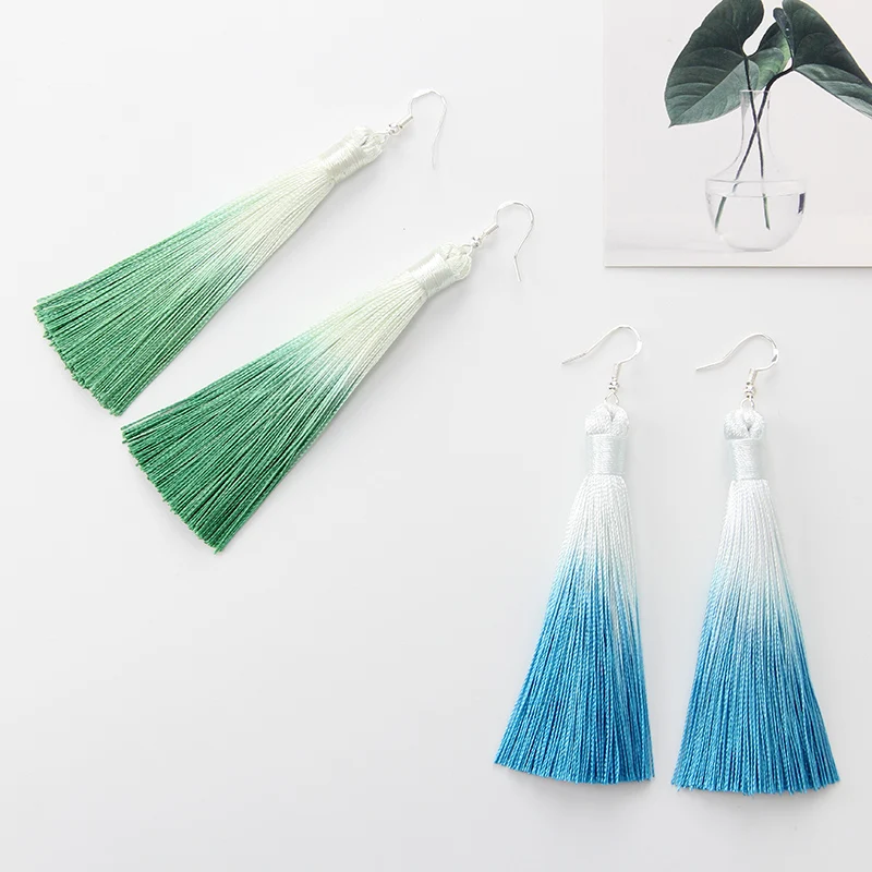 2019 новые Подвесные серьги женские модные сережки с кисточками Boho Национальный