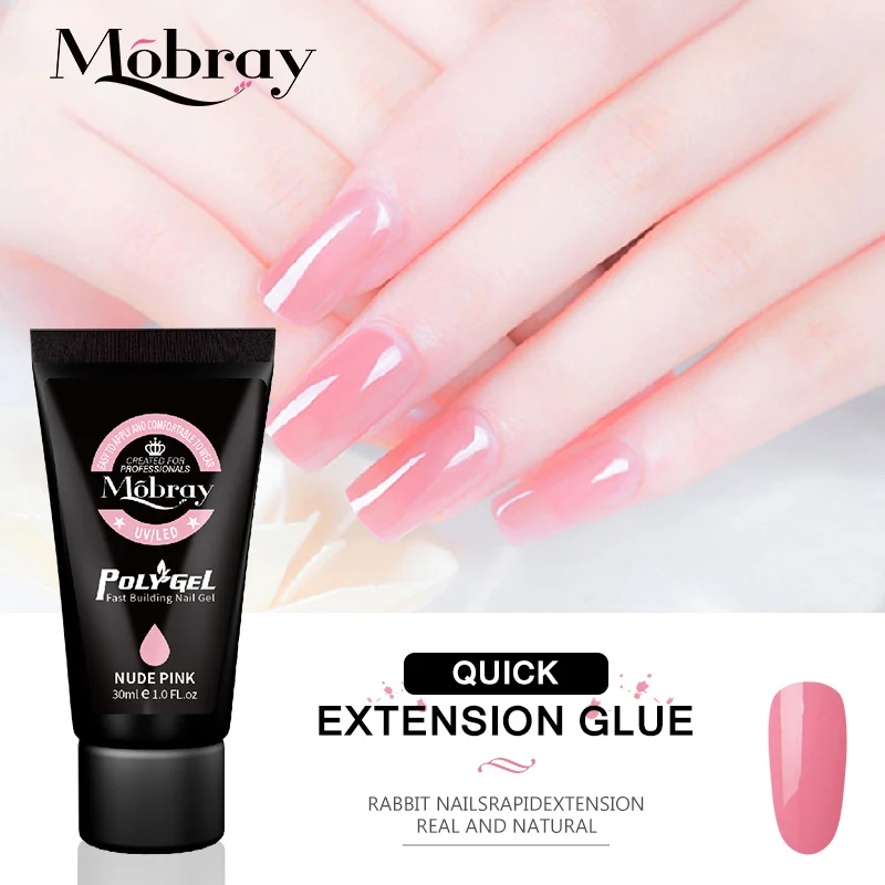 Mobray поли Гель лак для ногтей 30 мл Nail Art французский Строительная строитель желе