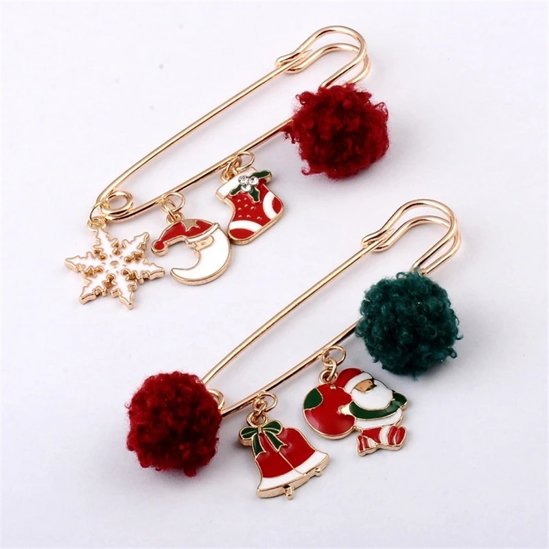 Модная брошь милая Рождественская елка олень Санта Клаус детские подарочные