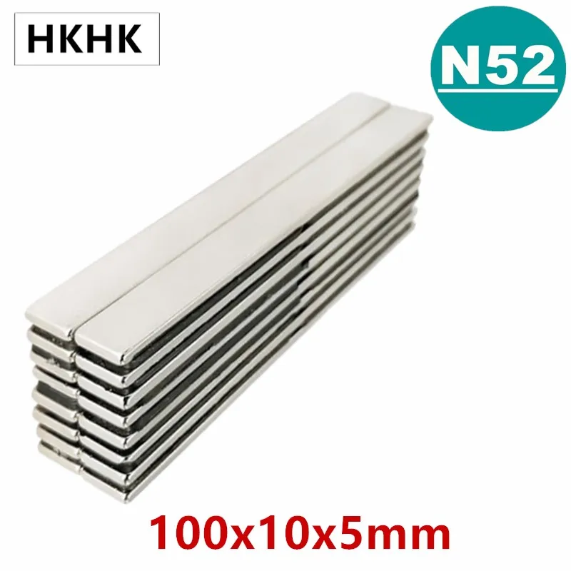 

N52 100x10x5 Strong Sheet Rare Earth Magnet Thickness 5mm Block Rectangular Neodymium Magnets 100x10x5mm Strip Magnet 100mm