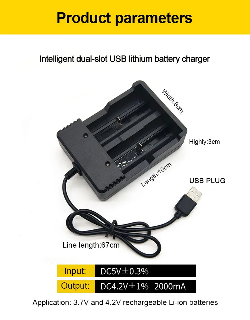 PHOMAX 18650 Двойной Слот светодиодный смарт-дисплей свет быстрая зарядка 4 2 V 22650 18490