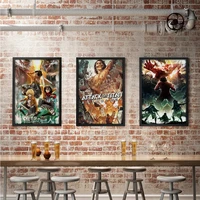 anime attack on titan poster japanese cartoon canvas wall stickers bar poster retro decorative painting wall art child room