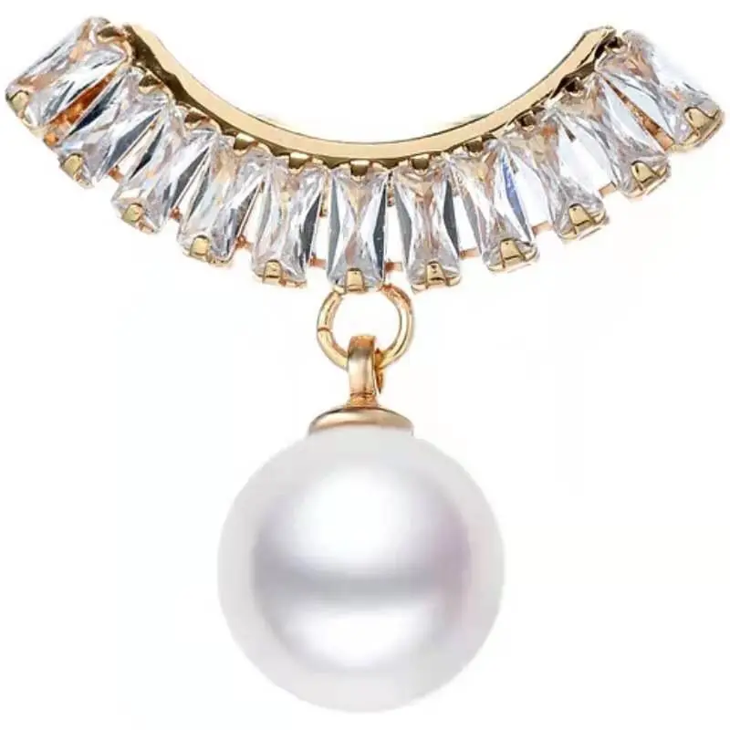

High-end Zircon Pearl Brooch Pins Female Scarf Buckle Shirt Collar Pin Fashion Brooches Jewerly Gifts for Women Accessories