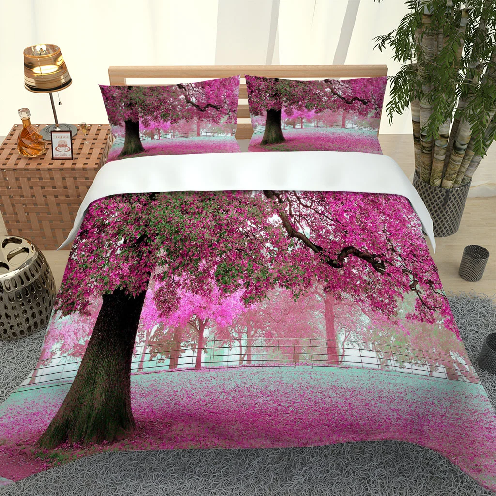 

Комплект постельного белья, 2/3 предмета, с цифровым 3d-рисунком деревьев