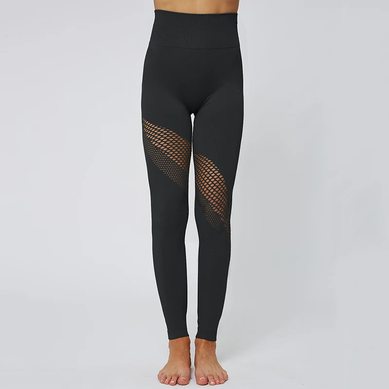 

Summer Solid Color Jogging Sports Trousers High Waist Soft Hollow Out Skinny Leggings Fitness Running Gym Yoga Pants For Women