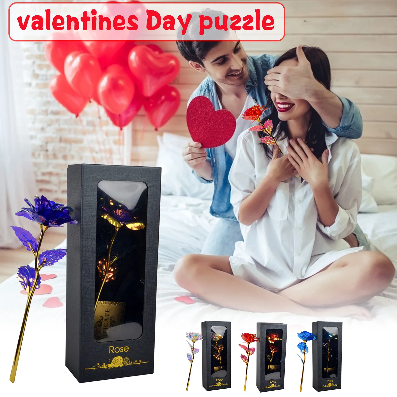 

24k Foil Plated Gold Rose Flowers Glaxy Box Wedding Decor Valentine's Day Creative Gift Golden Rainbow Rose For Girlfriend d7