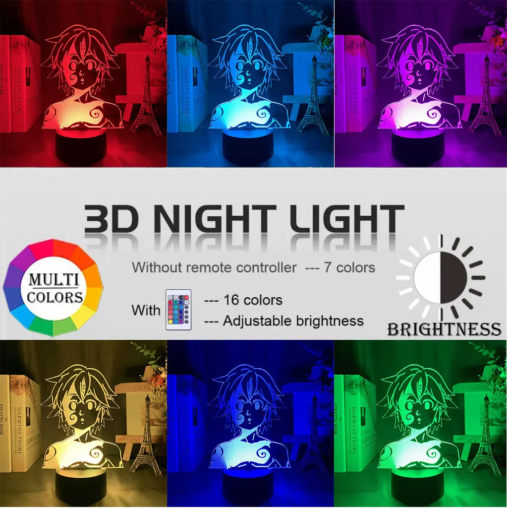 Акриловый 3D ночник для манги аниме мультяшный персонаж домашняя комната