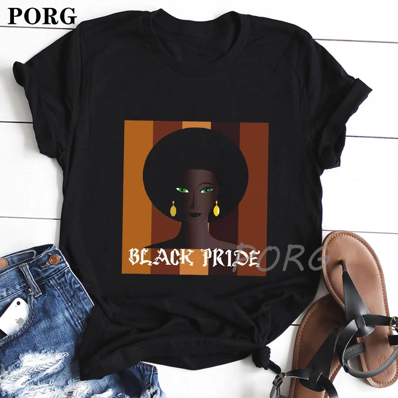 

Black Bride Melanin Afro Magic Queen Women T-shirts Melanin Queen Female O-neck Tshirt Black Girls Tees Fashion Female Shirt