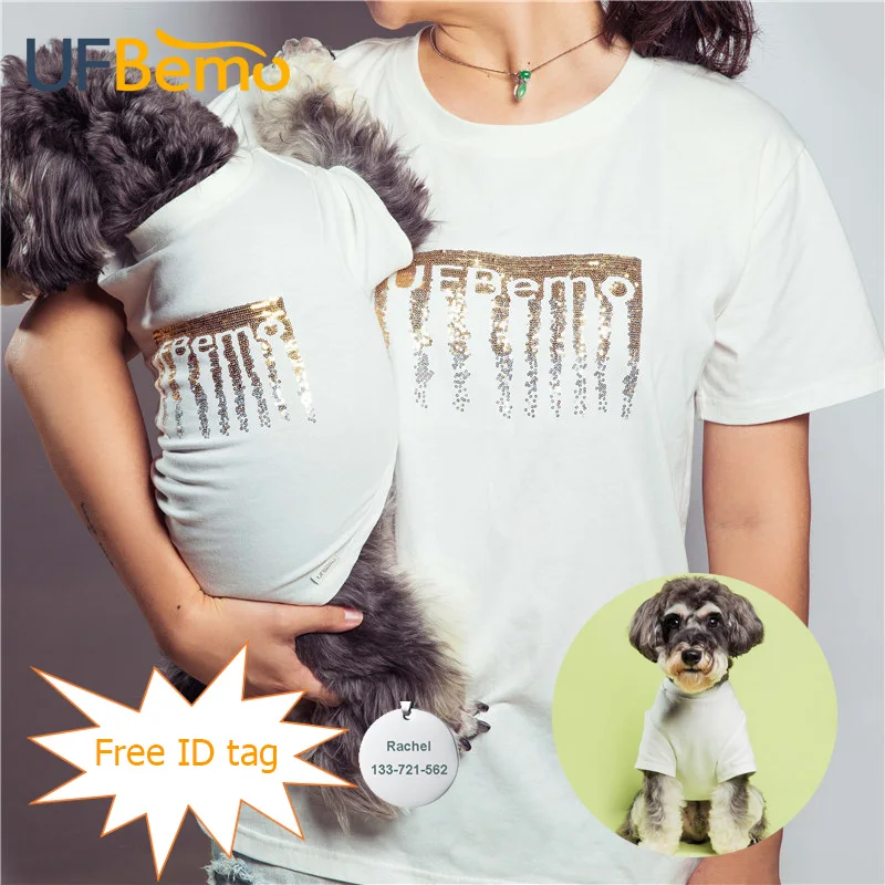 UFBemo Одежда для собак кошек белая футболка домашних животных хлопковая