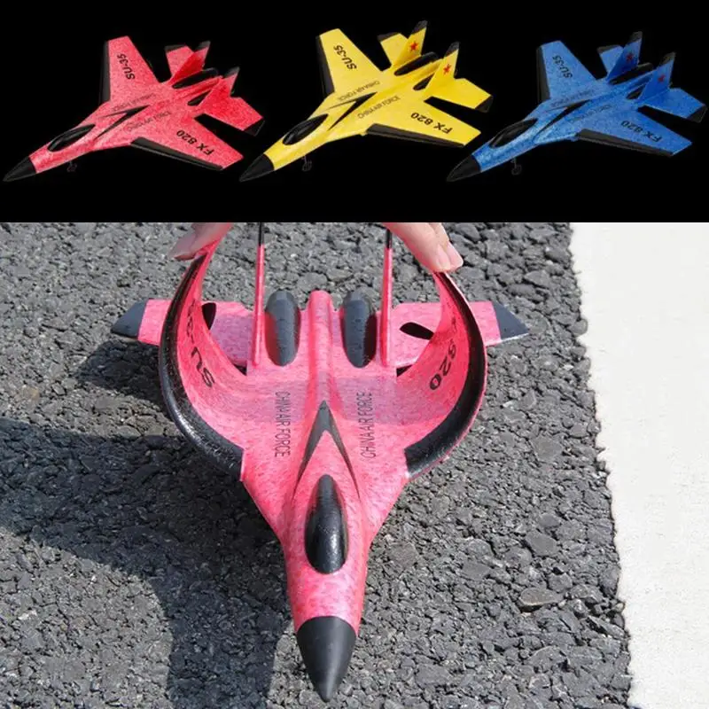 

2019 New RC Plane Toy RPP Foam Electric Outdoor Airplane Toy Su-35 Fighter Airplane Model for Boy FX-820 2.4G 2CH SU-35