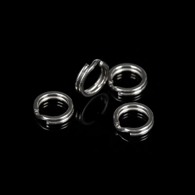 

200 Pcs/box Stainless Steel Split O-Ring Heavy Fish Box Double Ring Connector Fishing Accessories Bait