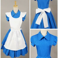 movie blue maid dress cosplay costume suit suit apron