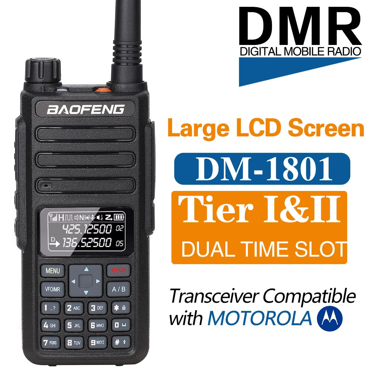 Baofeng DM 1801 Dual Band Time Slot цифровой 5R плюс иди и болтай Walkie Talkie трансивер DMR Motrobo Tier1 Tier2