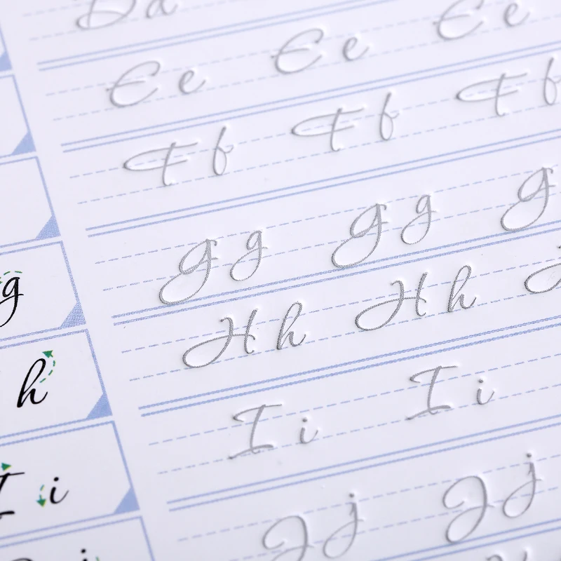 

3D Round Writing English Calligraphy Copybook for Adult Children Exercises Calligraphy Practice Book Libros Officesupplise