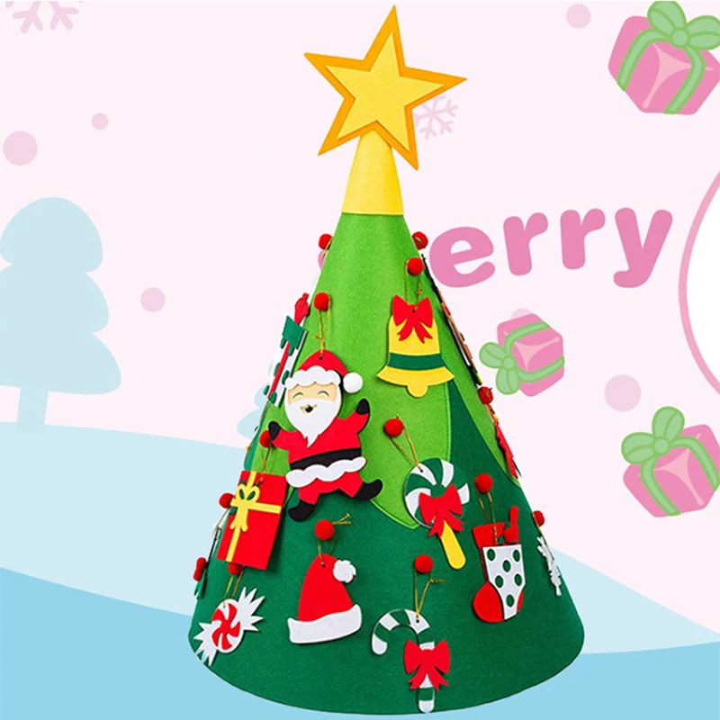 Фетровая Рождественская елка украшение подвеска рождественские принадлежности