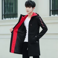 2019 autumn winter mens long sleeve coat hooded 2 styles casual black jacket with wool liner warm thick outwear size m 4xl j45