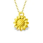 XF800 натуральная кожа с покрытыем цвета чистого 24 каратного золота 999, ожерелье с подвеской для женщин простой цветочный дизайн, однотонные, 18K AU750 золотая цепочка Ювелирные украшения X515