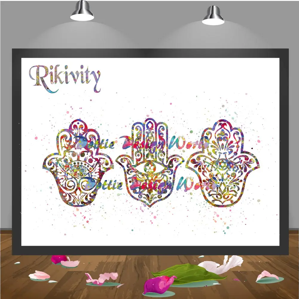 DIY Rikivity оригинальная йога рука Фатимы Холст Картина Будда Ом плакат печать