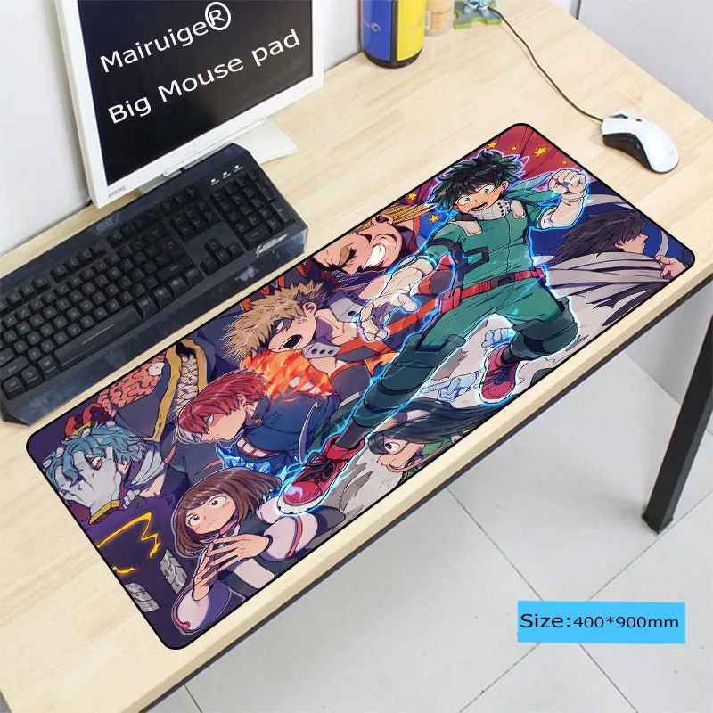 

Mairuige Free Shipping My Hero Academia Gaming Anime Large Mouse Pad Locking Edge Keyboard Desk Mat 30x80cm 40x90cm
