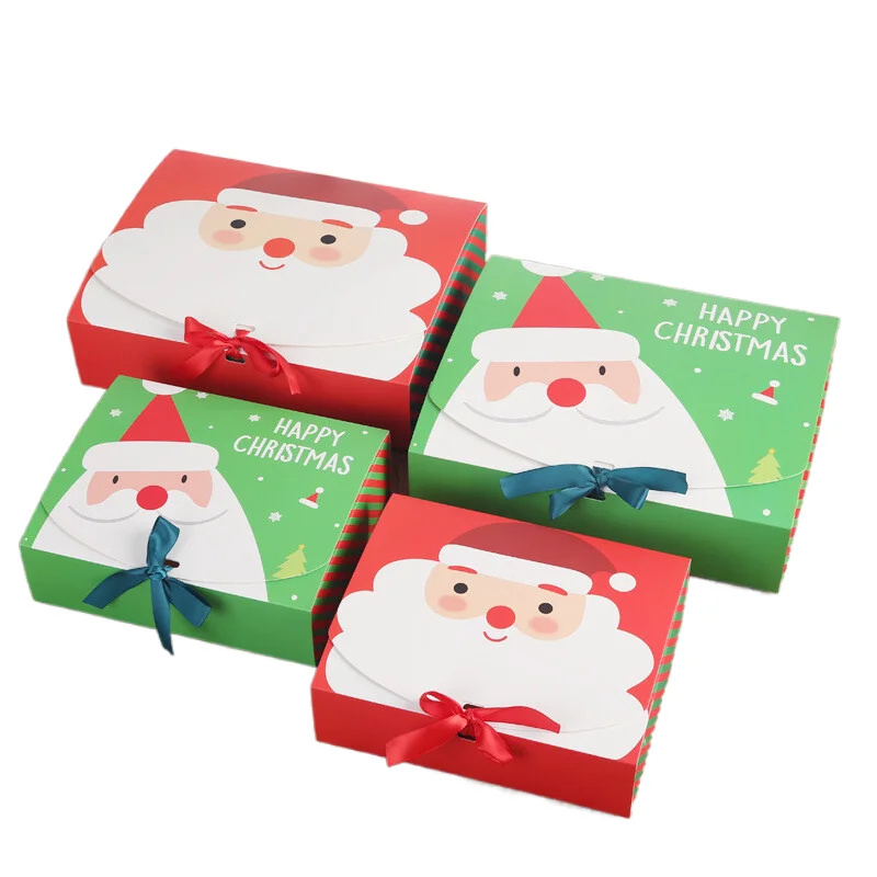 

10pcs Merry Christmas Paper Gift Box Santa Claus Chocolate Cookie Candy Box Packaging Box Party New Year Xmas Navidad Decoration