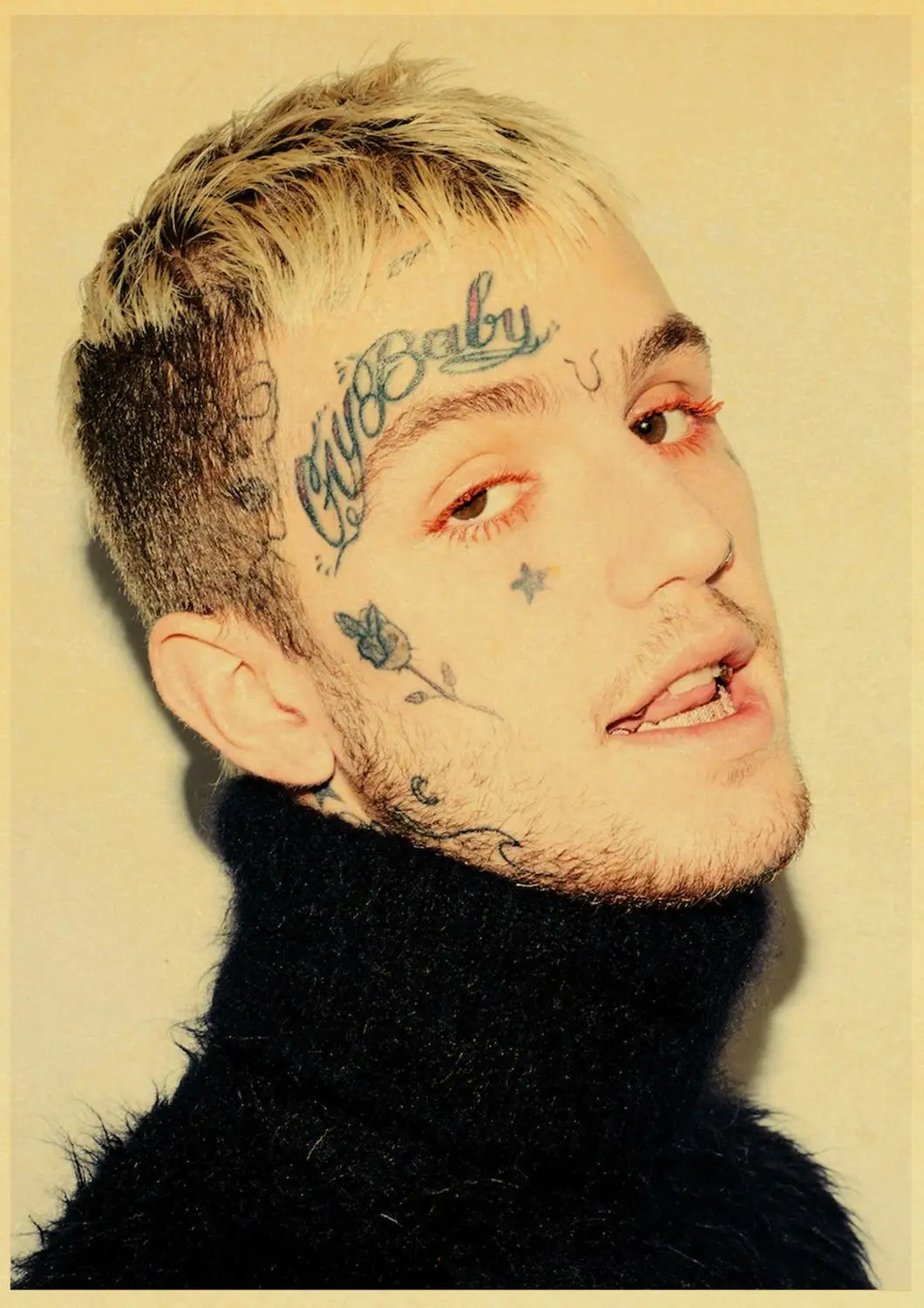 

Rapper Lil Peep Poster Wall Stickers Vintage Poster Prints High Quality For Living Room Home Decor Painting