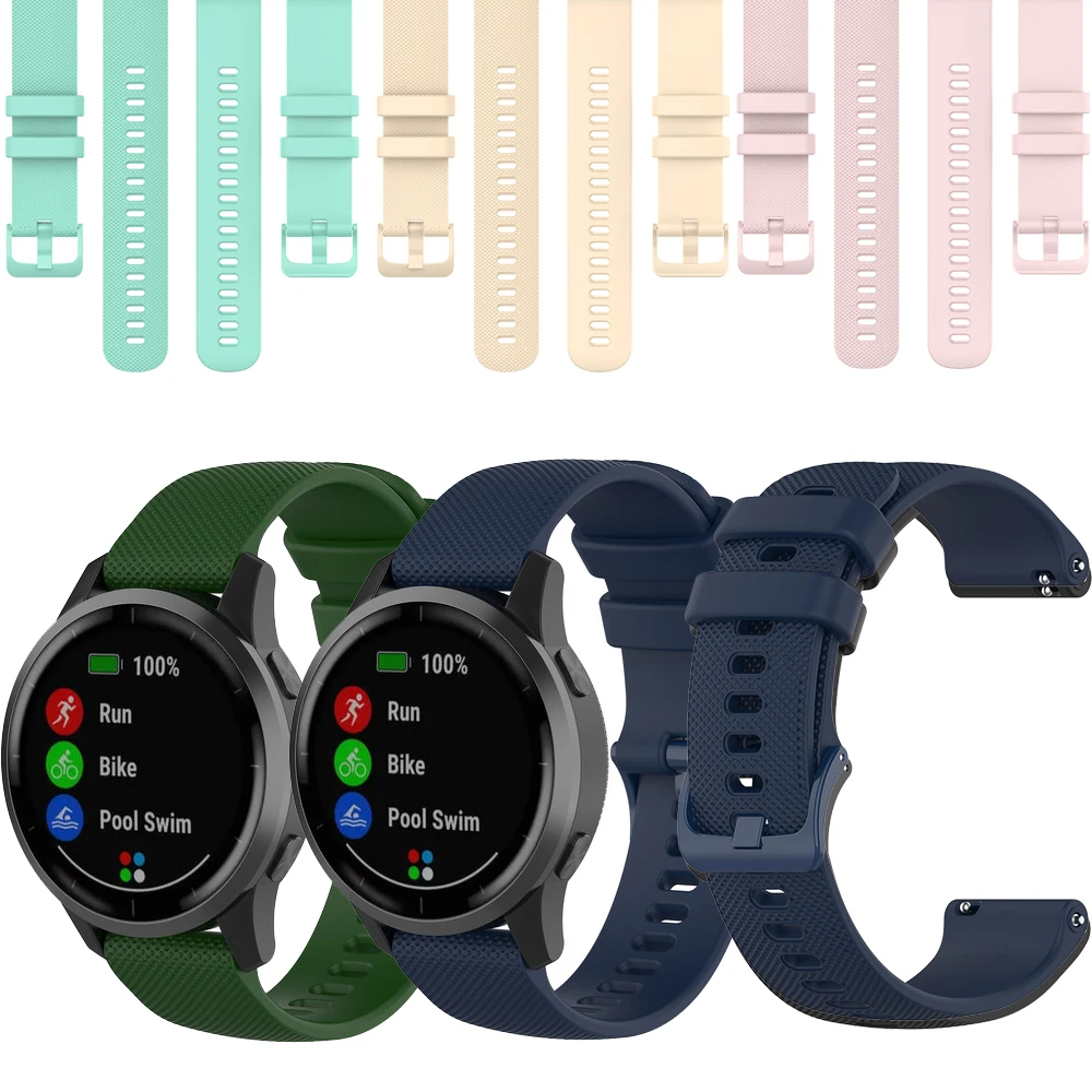 

18 22 мм силиконовый ремешок на запястье для Garmin vivoactive 3 Forerunner 645 сменный ремешок для часов vivoactive3 4S браслет
