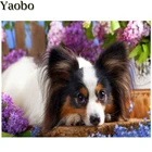 Алмазная 5d картина сделай сам, Бабочка, собака, питомец, цветок, полная выкладка, квадратная, круглая Алмазная вышивка, Женская мозаика, вышивка крестиком