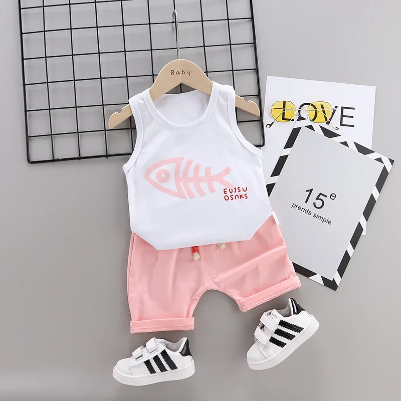 Летняя мода Детская Хлопковая одежда для маленьких мальчиков и девочек жилет с