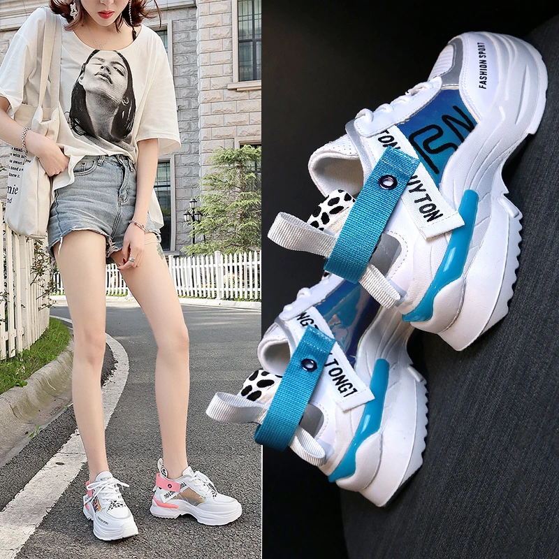 Стильная повседневная женская обувь для влюбленных пап на платформе не