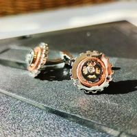 gearwheel design cufflinks for mens 4tone rose goldgoldwhiteblack plated cuff link for wedding luxury mans cuff buttons