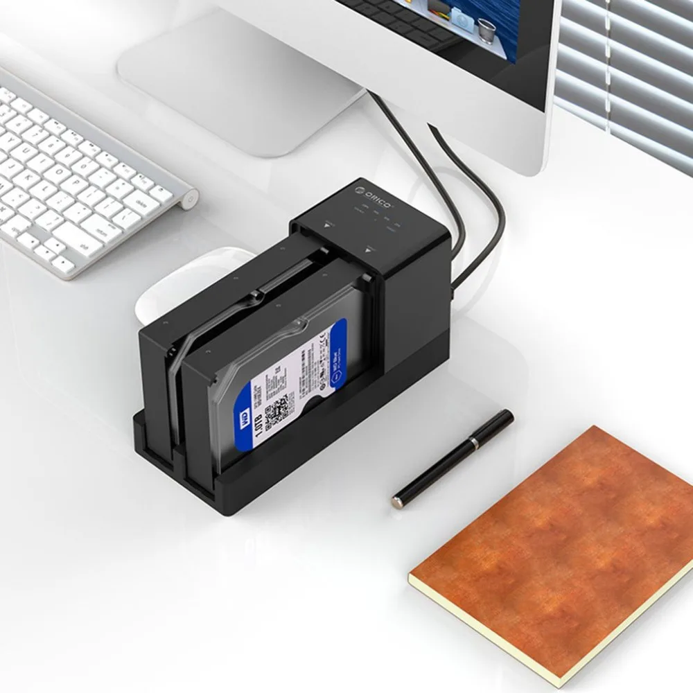 ORICO 2,5 3,5 SATA HDD корпус док-станция автономный клон супер скорость USB 3,0 жесткий диск 2 Bay черный