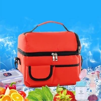 picnic cooler bag 8l large capacity solid color lunch box insulated thermal food bag zipper closure soft liner container