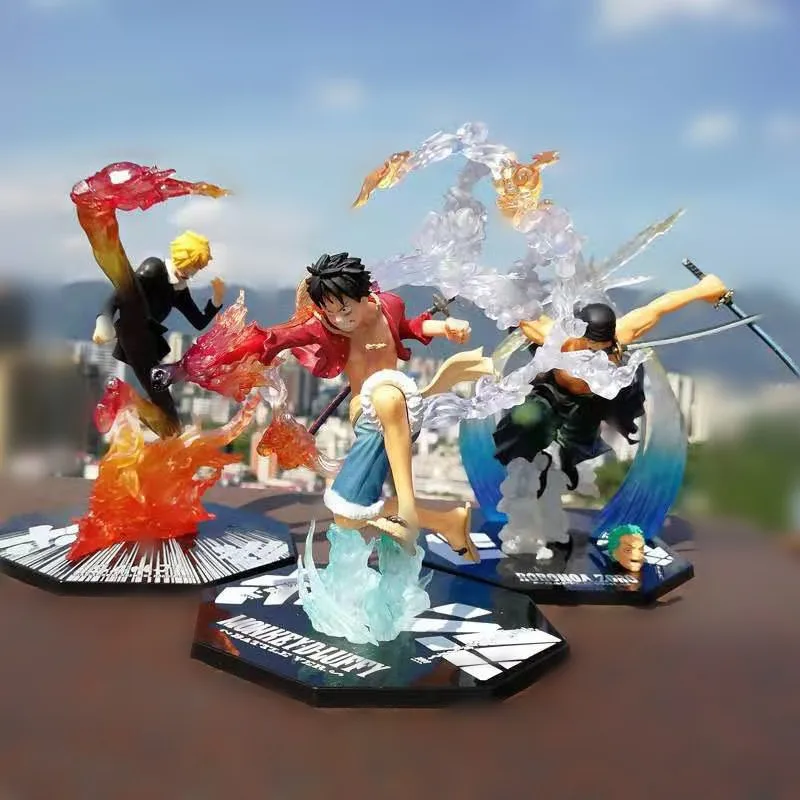 

Anime One Piece Figures Monkey D Luffy Portgas D Ace Roronoa Zoro Action figure Sanji Figurine Combat Ver. Collection Model toy