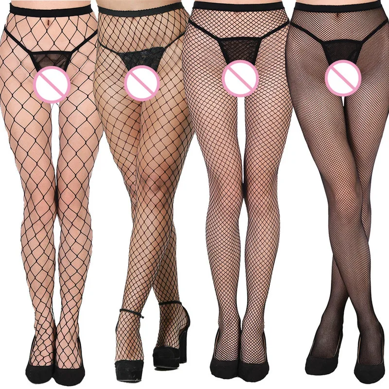 

Sexy Fishnet Stockings Women Lingerie Elastic Medias Rejilla Black Thigh Mesh Transparent Kousen Tight Female Thin Net Pantyhos