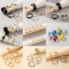 Женские кольца с дельфином и звездой Tocona, разноцветные открытые кольца в форме сердца и Луны, обручальные украшения