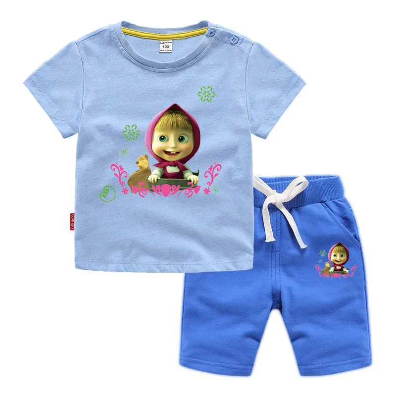 

kids clothing sets for Boys Clothes Summer 2021 girls T Shirt suit Short Boy Outfit Sport Suit Children Set Toddler baby Costume