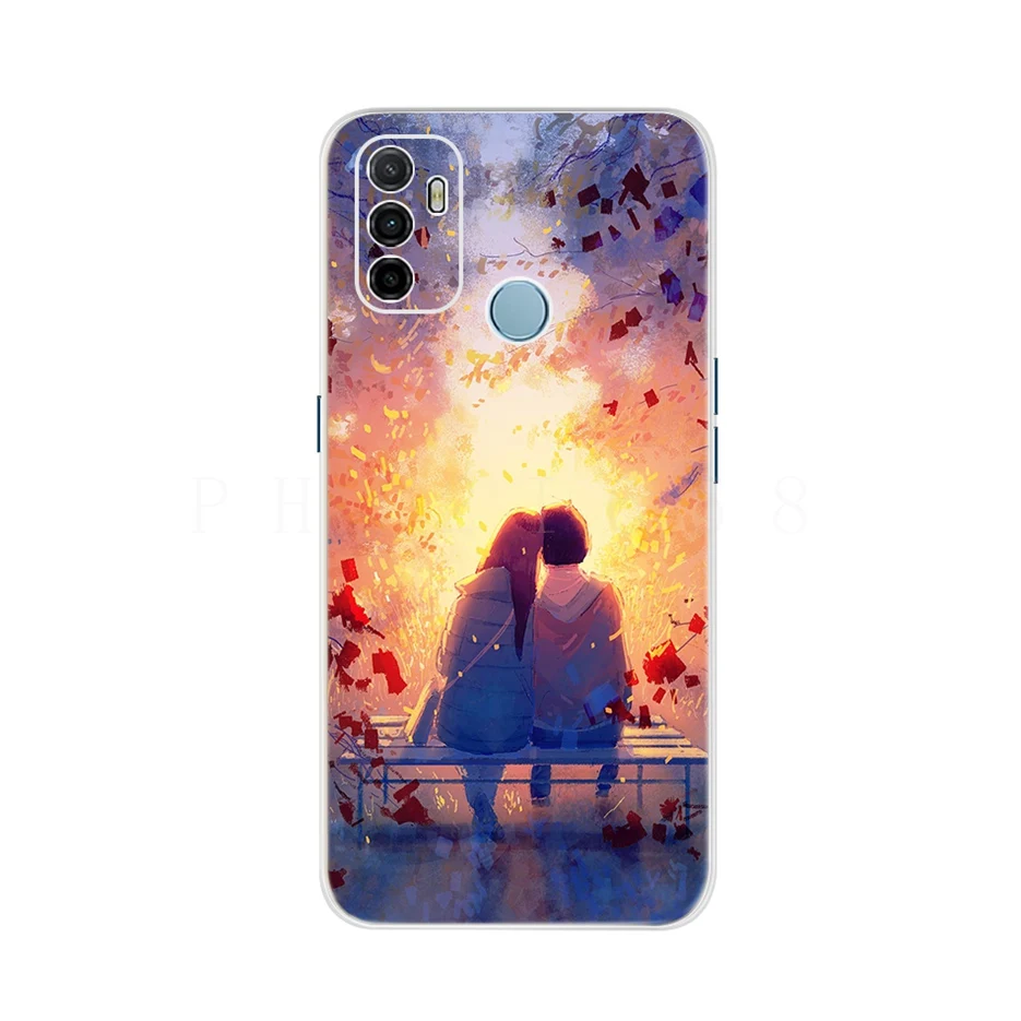 For Oppo A53 Case Cute Cat Painted Cover For Oppo A53 Phone Cases CPH2127 OppoA53 Full Coque Bumper 6.5'' Oppo A 53 Phone Fundas oppo cover