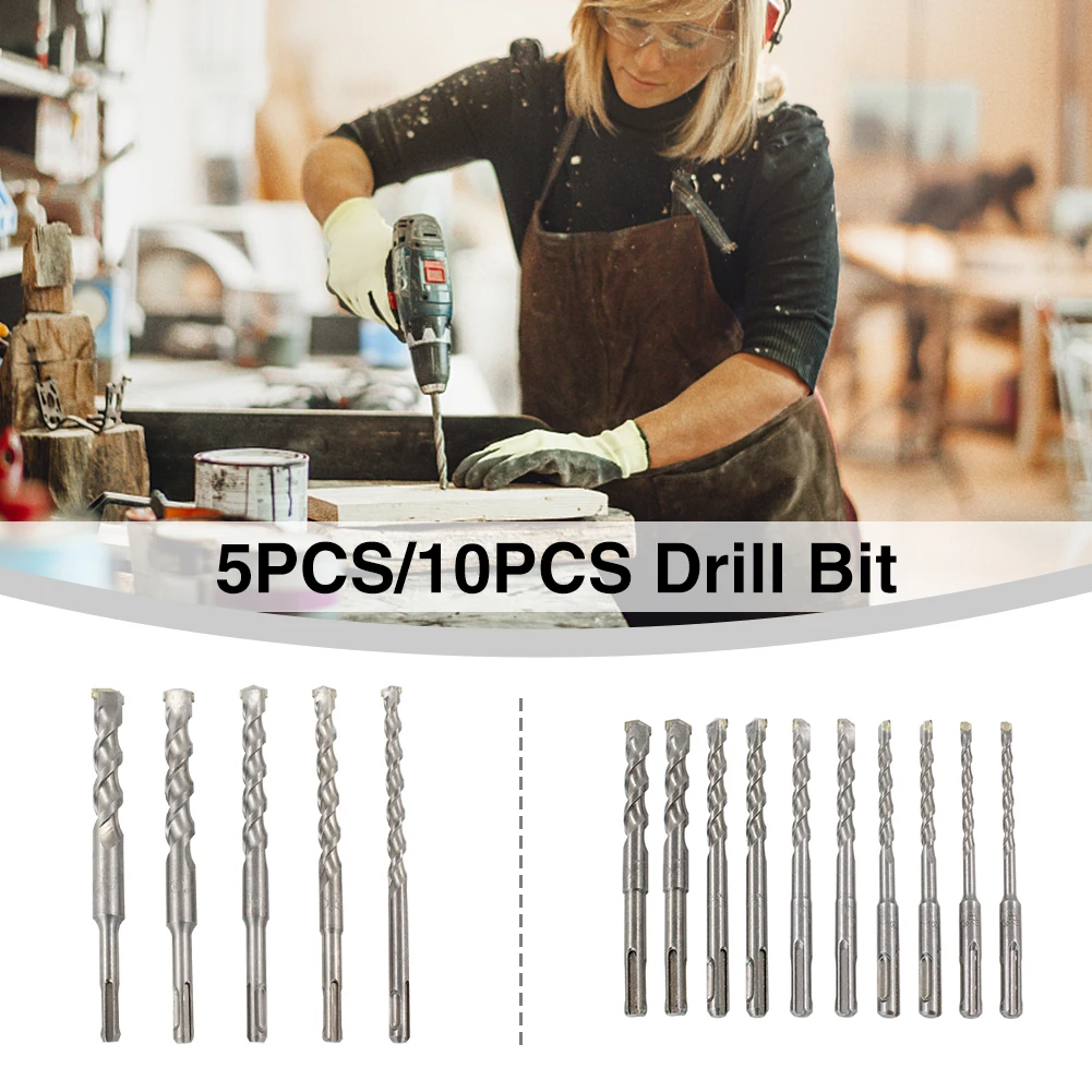 

Drill Bit Set DIY Long Twist Power Tool Round Shank For Masonry Brick Wall Accessories Practical High Hardness Hole Cutter Steel