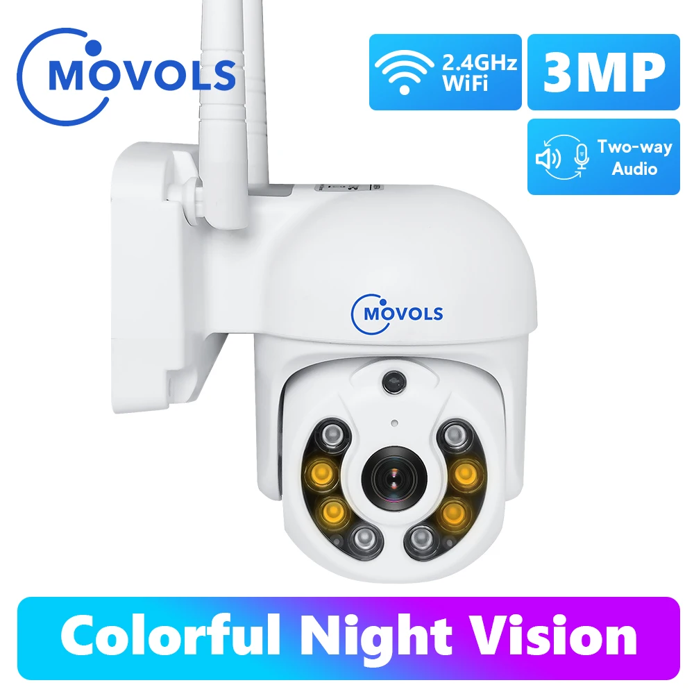 MOVOLS 3MP IP камера Smart Tracking 1536P Беспроводная двухсторонняя аудио PTZ наружная