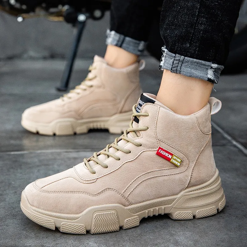 Men's Shoes New Fashion Casual Sports Help Plus Velvet Retro Martin Boots Winter Men Sneakers | Обувь