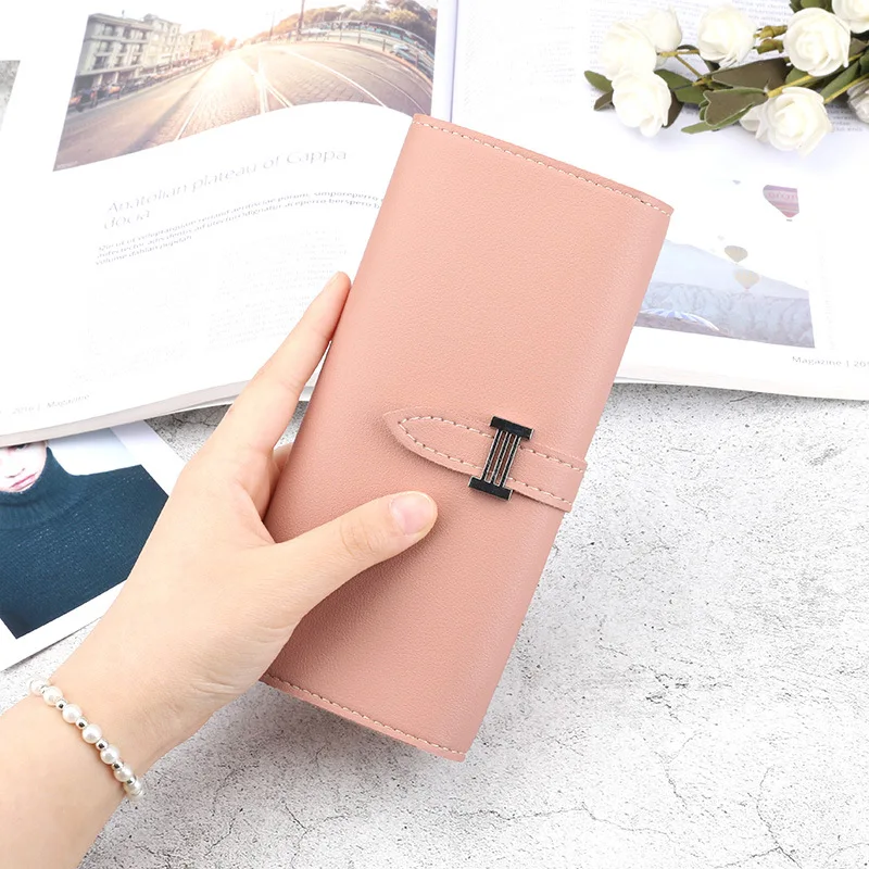 High Quality Women's Wallets Long Solid Color Coin Purse Pocket Hasp Wallets Fashion Simple Casual Female Card Holder Clutch New