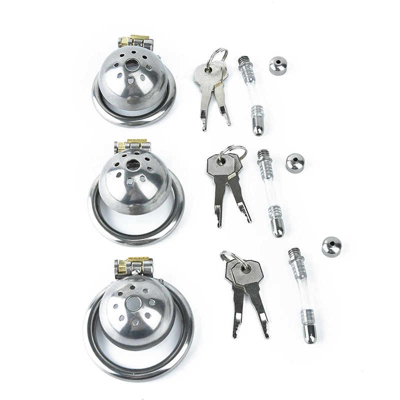 

3Sizes Prison Bird 304 stainless steel Male Chastity Device Super Small Short Cock Cage with Stealth lock Ring Toy