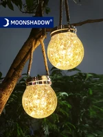 moonshadow solar light outdoors round waterproof led solar garden fairy lamp for balcony party yard decoration star night light