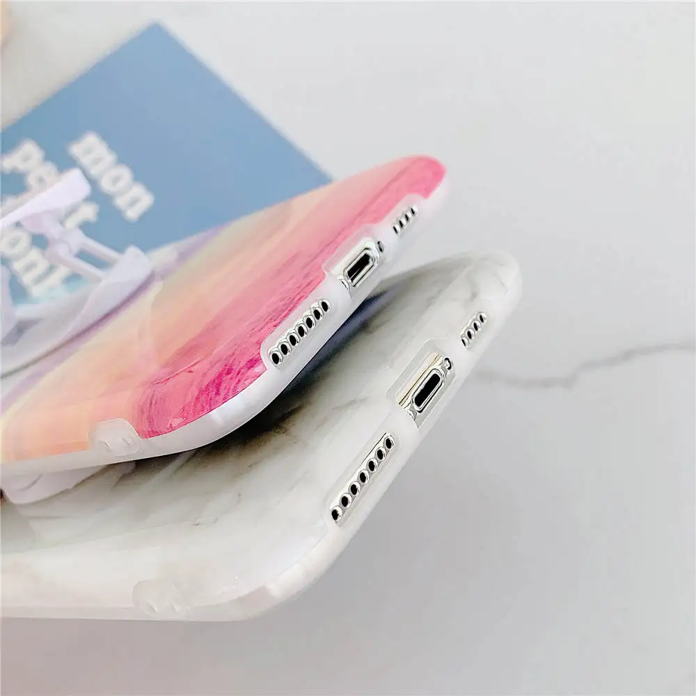 Marble Stand Phone Holder Case For iphone 13 12 Mini 11 Pro X XR XS Max 7 8 6 6S Plus SE 2020 Case Silicone Soft TPU Back Cover