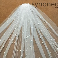 hot sale whiteivory bridal veil with comb one layer cathedral royal pearl wedding veil