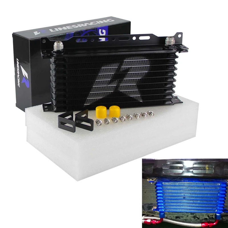 LINESRACING AN10 10row Алюминиевый масляный радиатор с 262 мм Монтажный кронштейн комплект