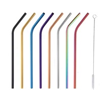 8pcs 6mm portable straw with case stainless steel metal straw drinking straw with brush for yeti tumbler bar accessories