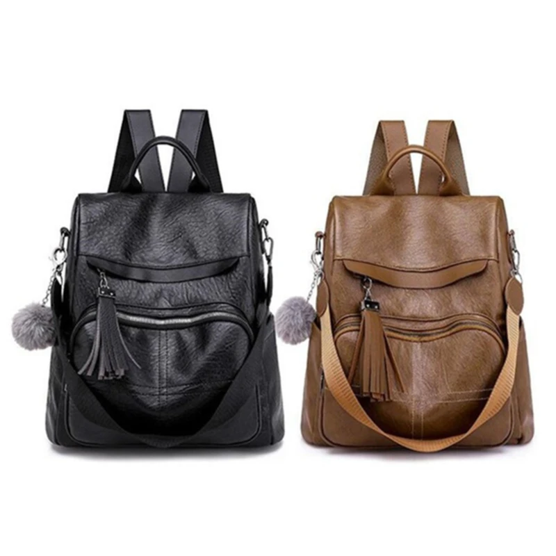 Женский рюкзак 2021 с защитой от кражи винтажный школьные кожаные сумки для женщин