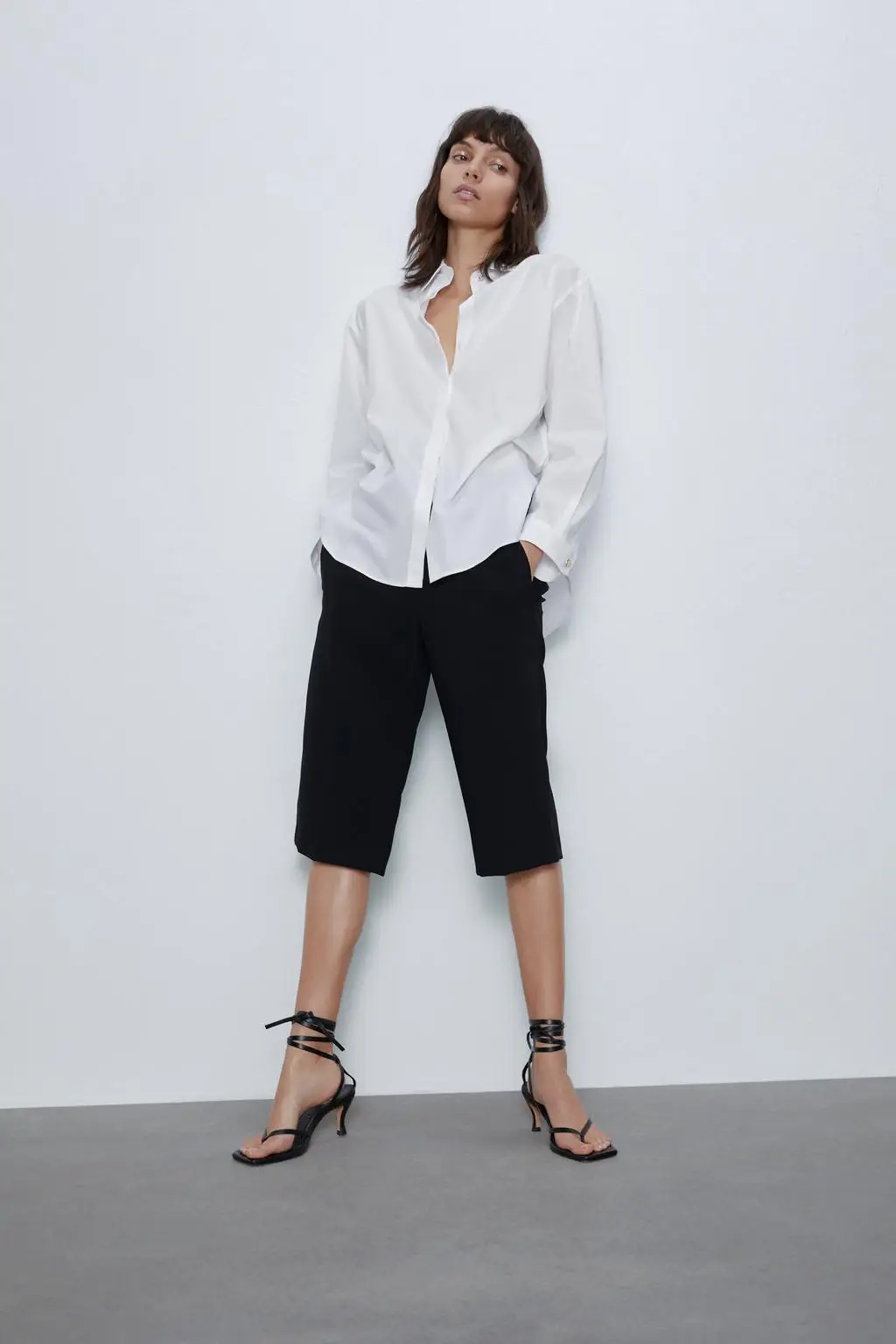 

2021 summer new trend simple fashion all-match self-cultivation temperament poplin shirt women