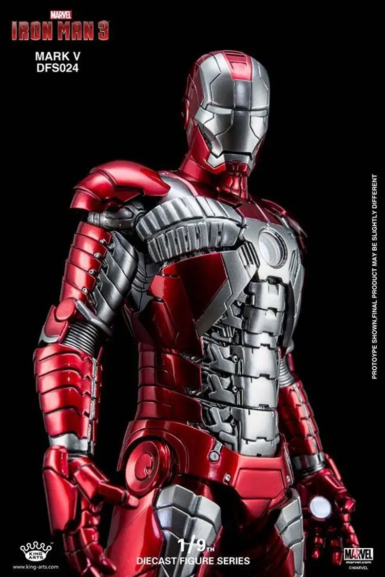 King Arts 1:9 Diecast DFS024 Железный человек 3 MK5 Mark5 фигурка модель игрушки